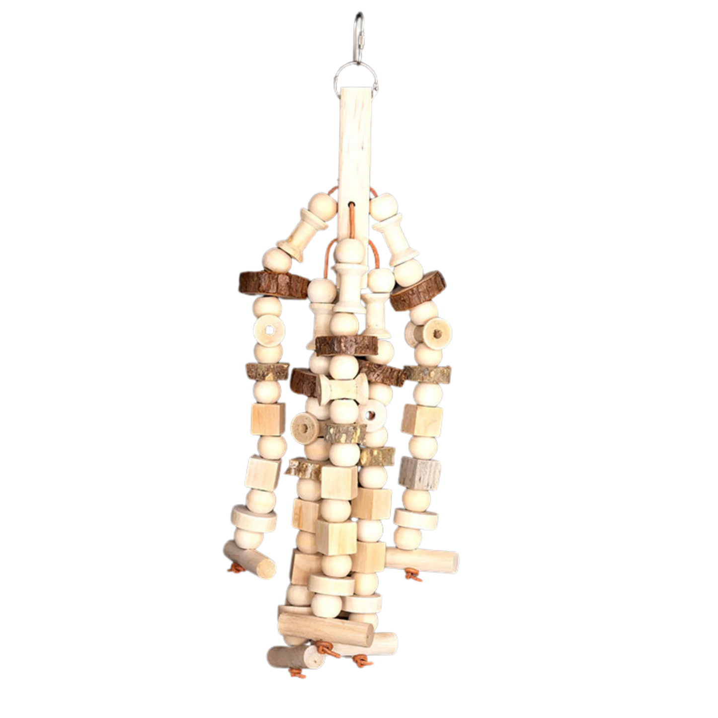 Natural Strands of Wood Bird Toy Lou Lou Bells Bird Toys