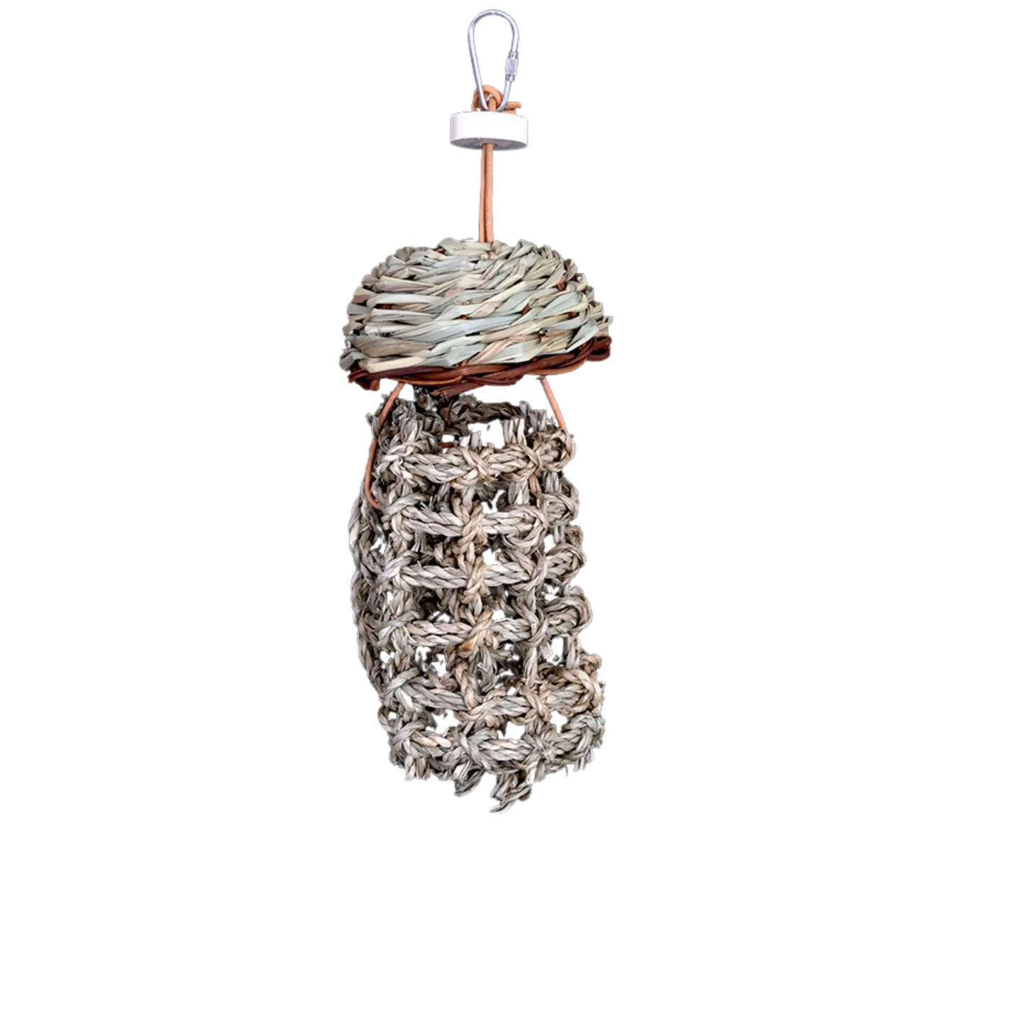 Natural Topped Sea Grass Roll Bird Toy Lou Lou Bells Bird Toys