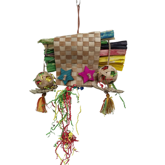 Natural Coloured Pouch Bird Toy Lou Lou Bells Bird Toys