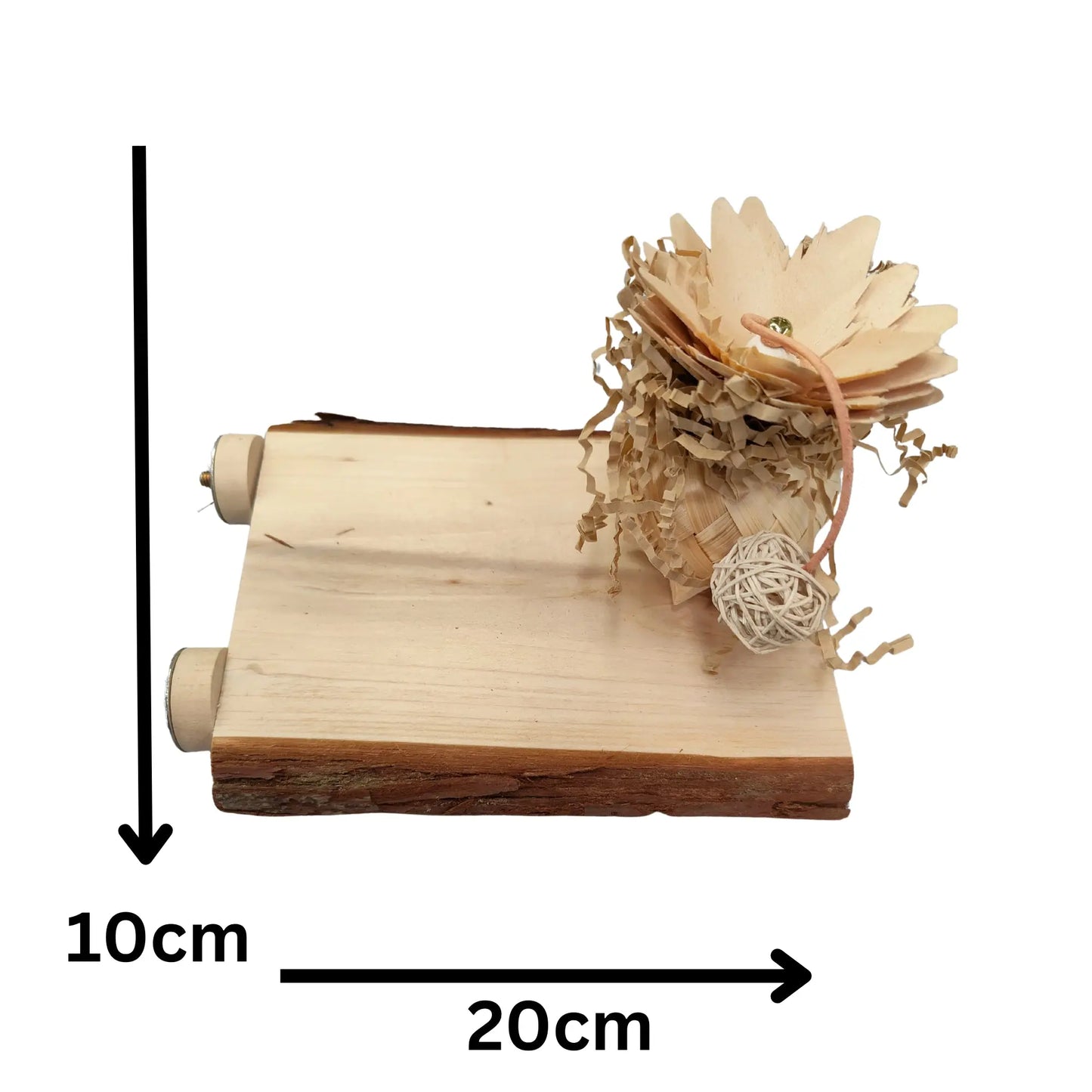 natural flat perch bird toy measurements