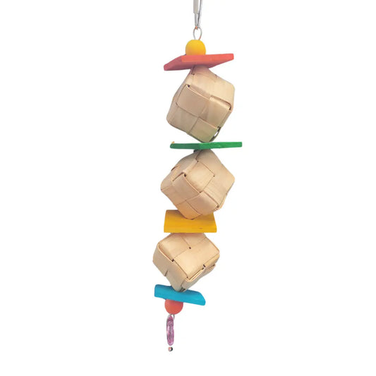 shredable natural squares bird toy