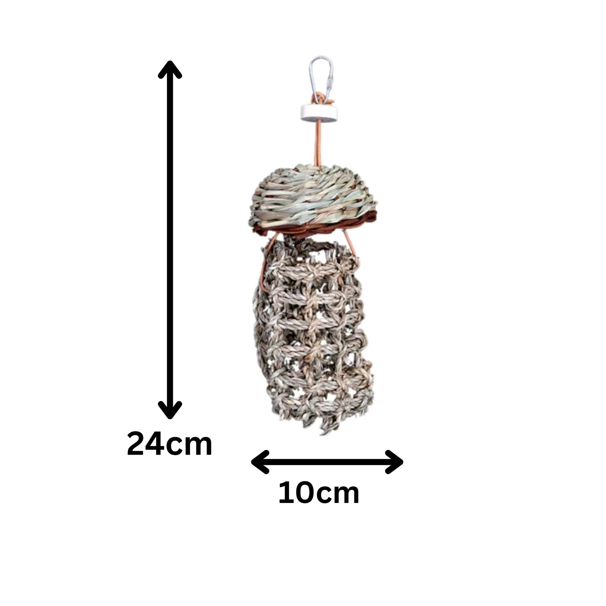 Natural Topped Sea Grass Roll Bird Toy Lou Lou Bells Bird Toys