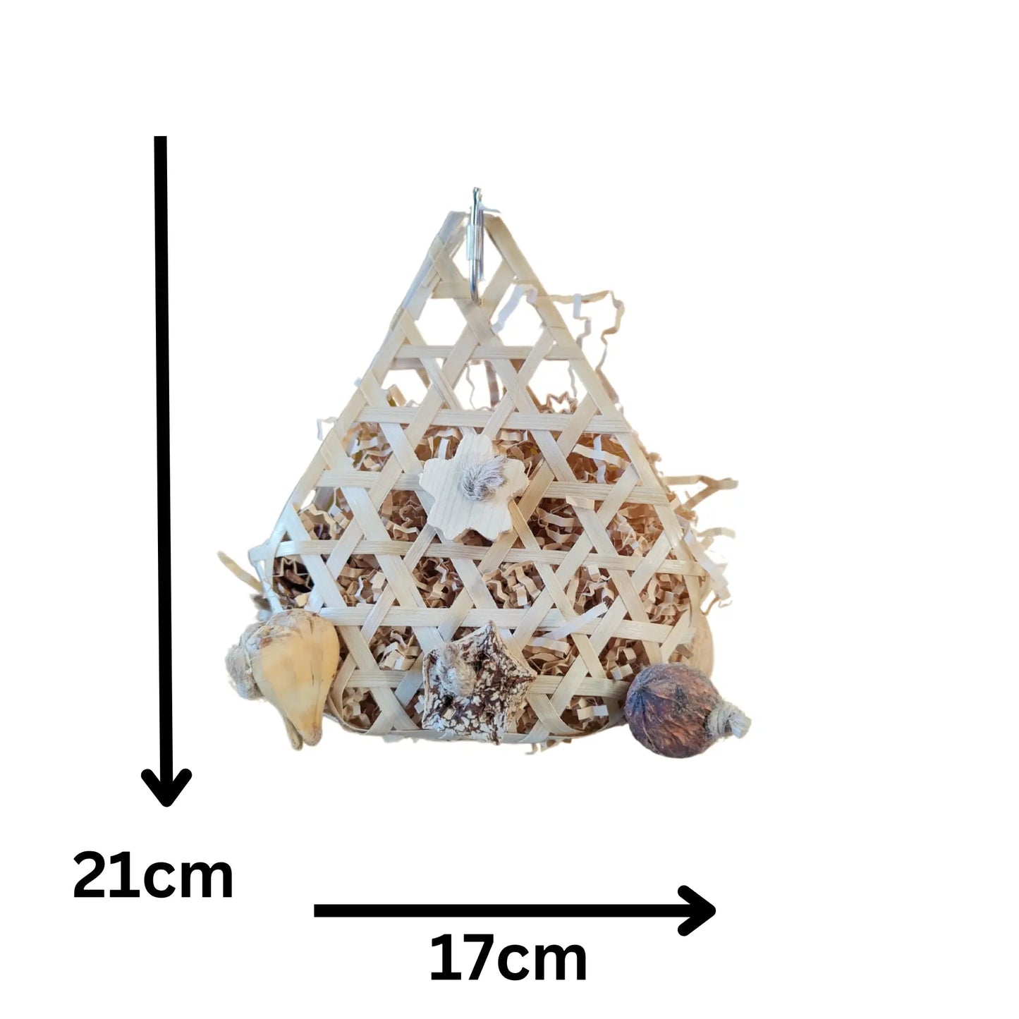 Natural Triangle Shredder Bird Toy Lou Lou Bells Bird Toys