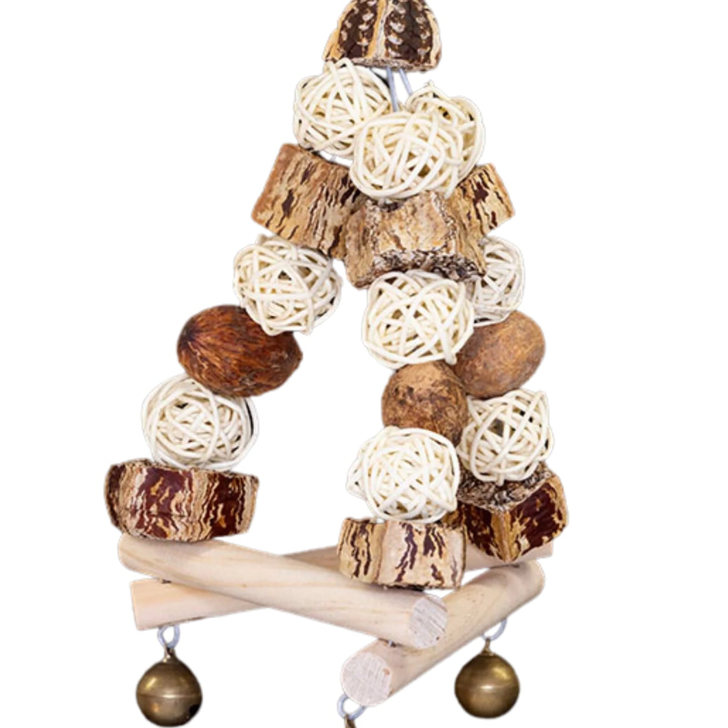 Natural Triangle Swing Bird Toy Lou Lou Bells Bird Toys