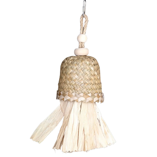 The Natural Upside Down Cup Bird Toy is the perfect addition for your bird's playtime. Crafted with an upside down natural cup and natural tassels, this medium size bird toy provides a fun and stimulating activity for your feathered friend. Let your bird explore and play, while also promoting natural behaviours and mental stimulation. Measures: 30cm H x 12cm L.