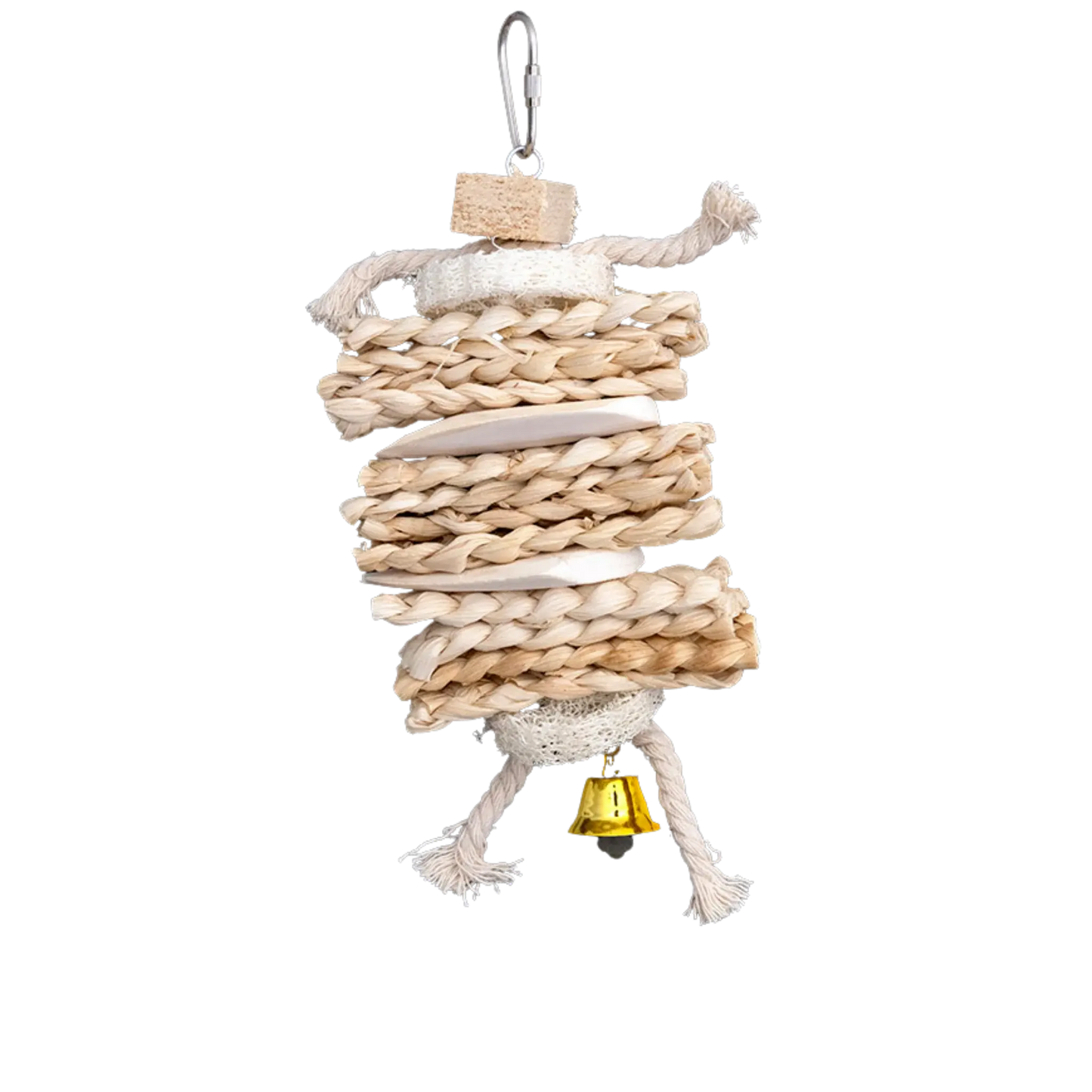 Palm Weave and Cuttlefish Bird Toy Lou Lou Bells Bird Toys