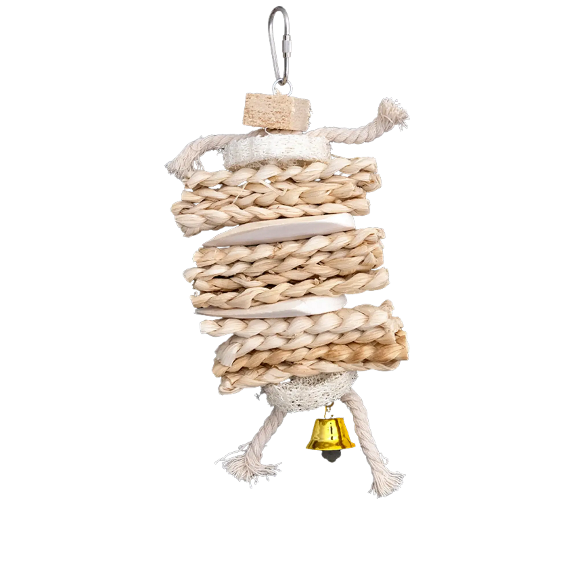 Palm Weave and Cuttlefish Bird Toy Lou Lou Bells Bird Toys