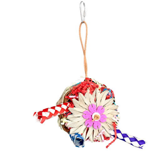 Paper Filled Cane Cup with Finger Traps Bird Toy Lou Lou Bells Bird Toys