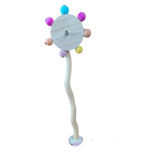 perch with spinning wheel bird toy