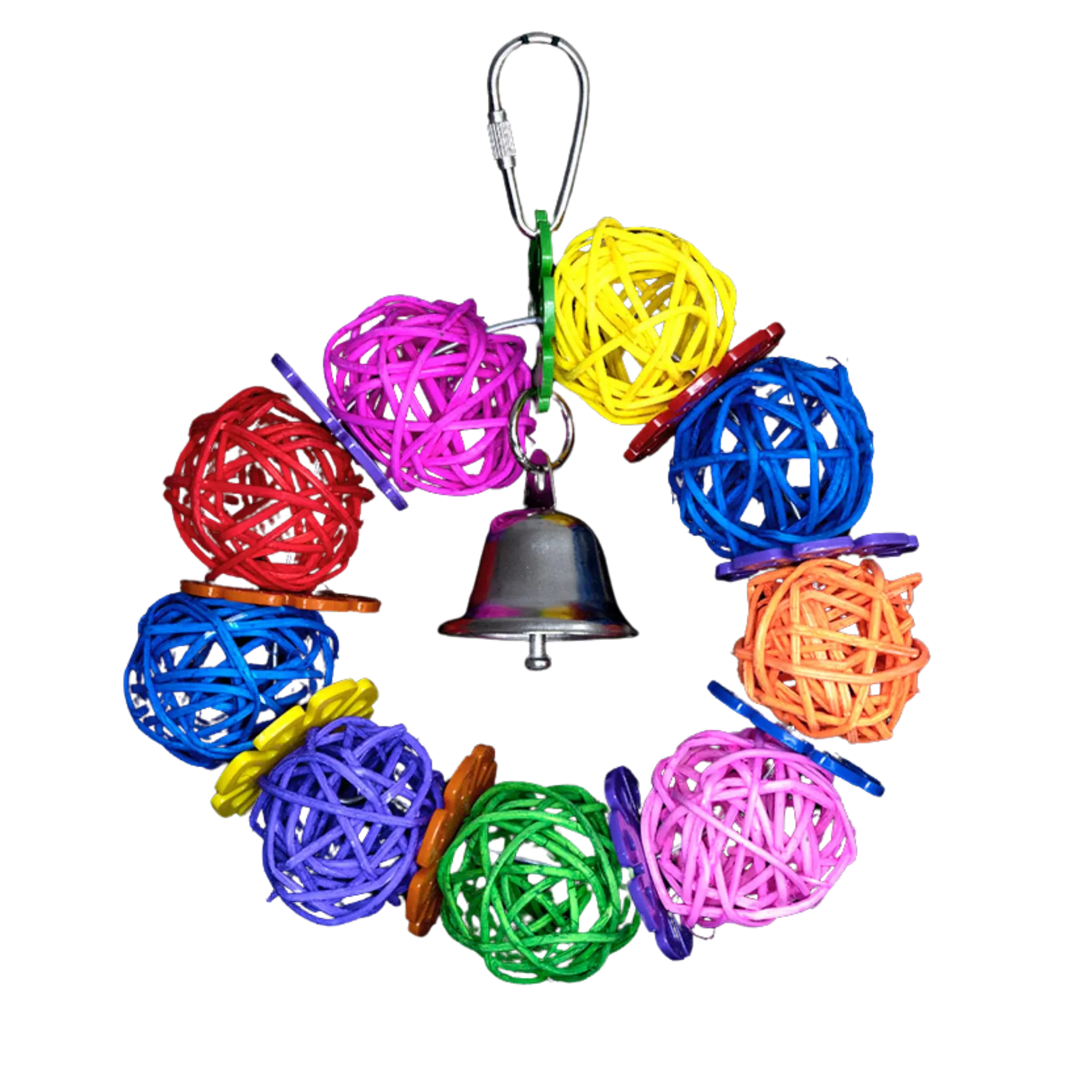 Ring of Coloured Cane Balls Bird Toy Lou Lou Bells Bird Toys