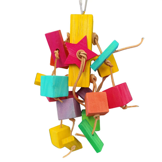 rainbow blocks with star bird toy