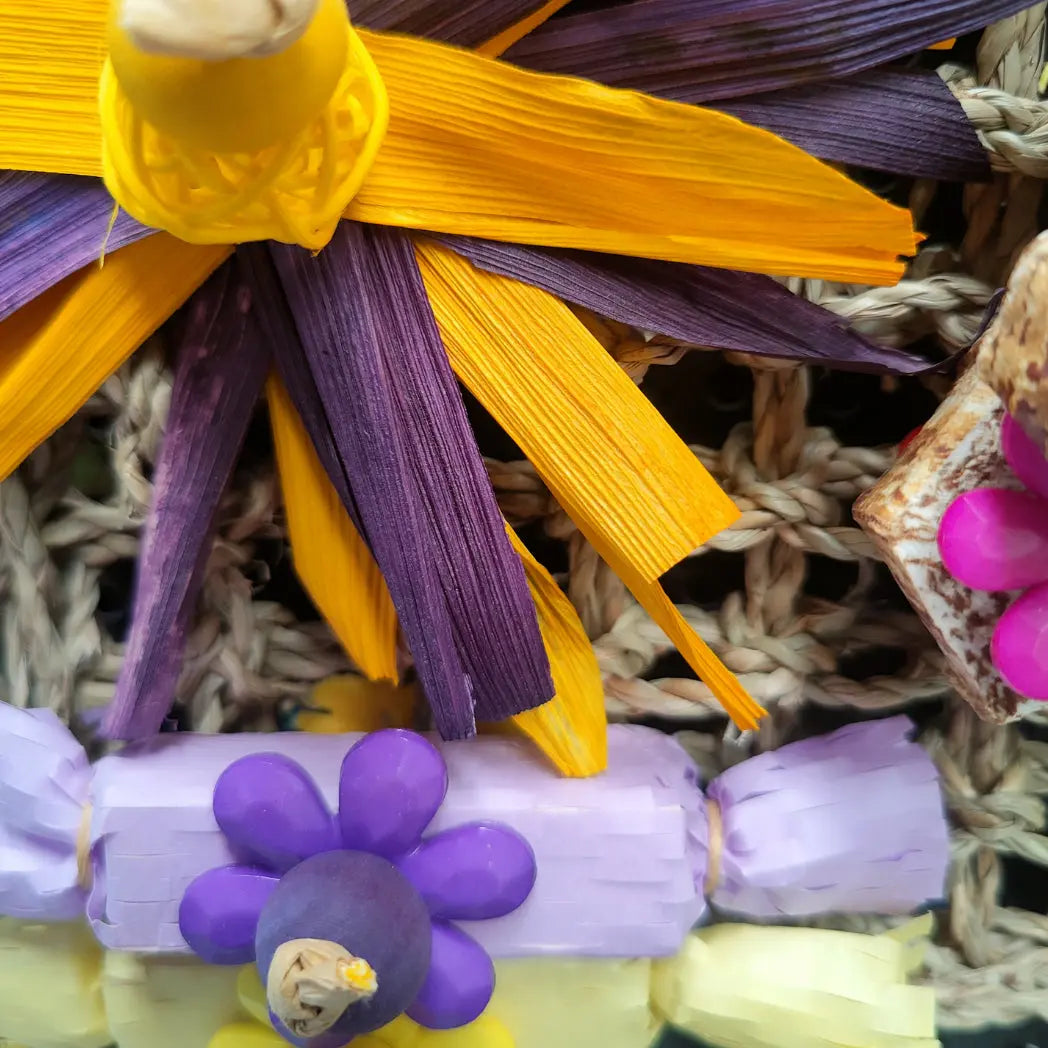 close up rectangle activity mat bird toy