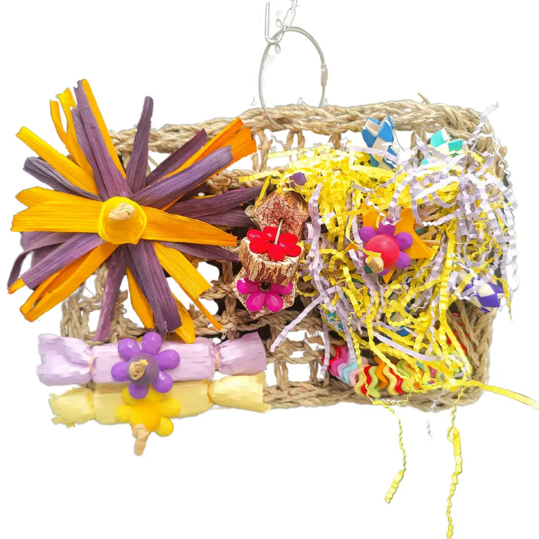 Rectangle activity mat bird toy loaded with fun