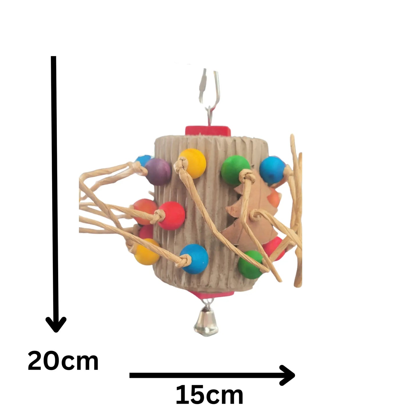 Rolled Cardboard with Beads Bird Toy Lou Lou Bells Bird Toys