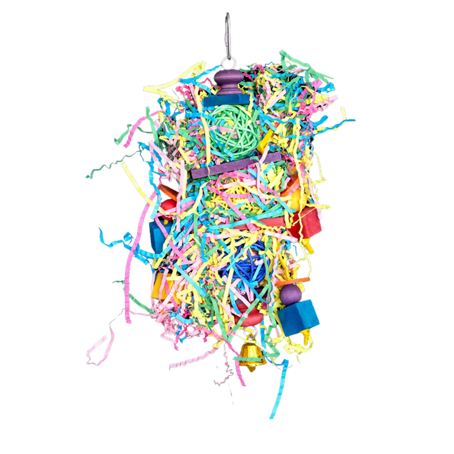 Shaggy Shredable Bird Toy Lou Lou Bells Bird Toys