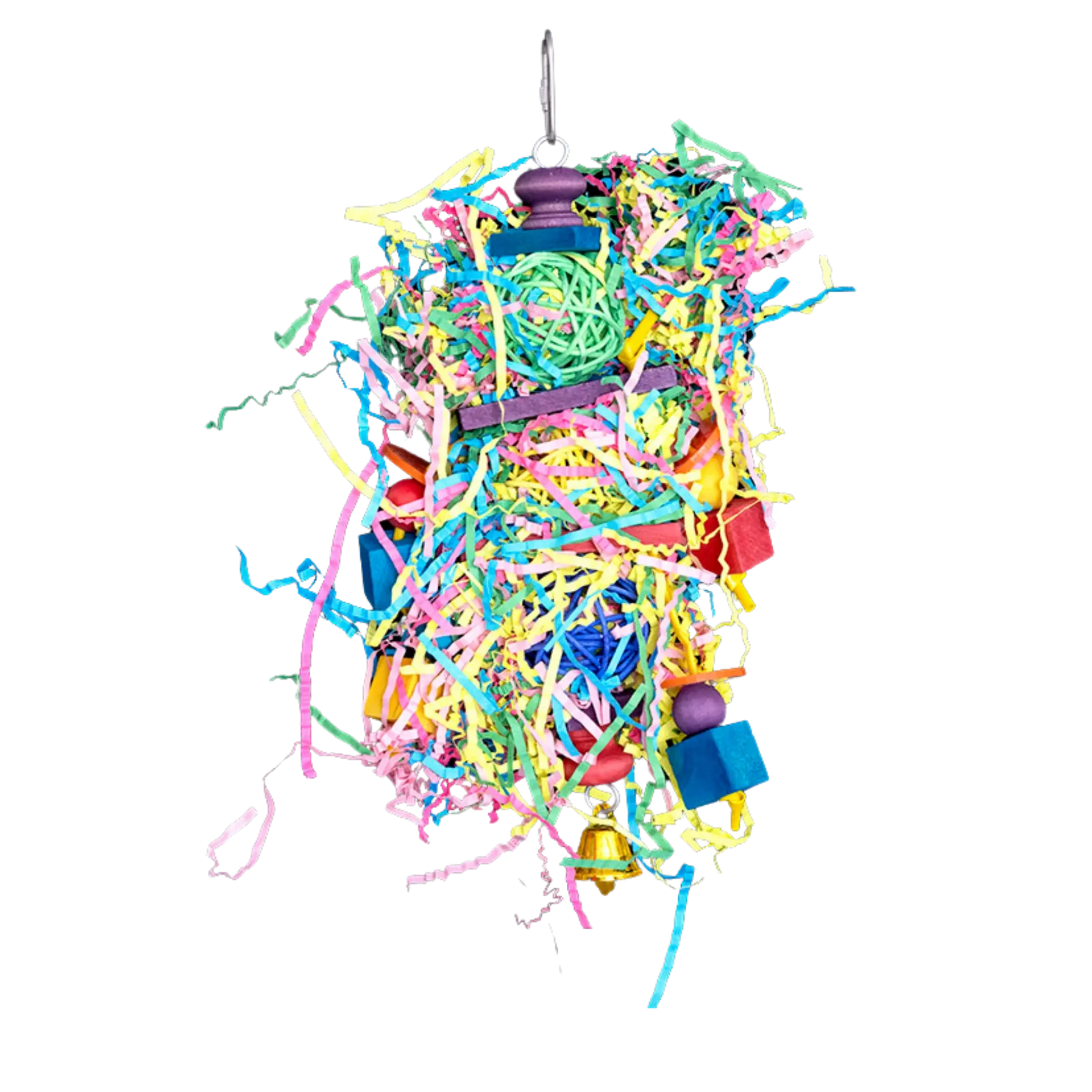 Shaggy Shredable Bird Toy Lou Lou Bells Bird Toys