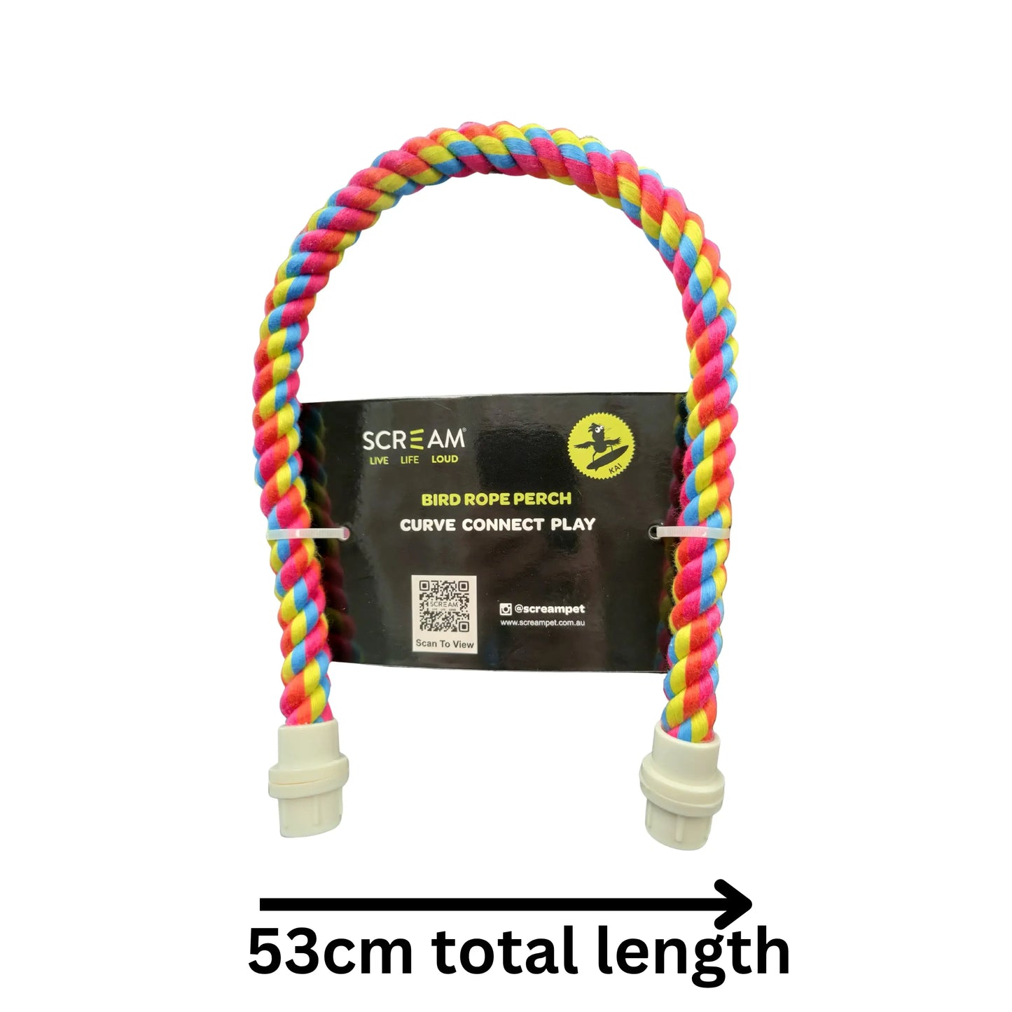 Scream Rope Perch Medium Bird toy Lou Lou Bells Bird Toys