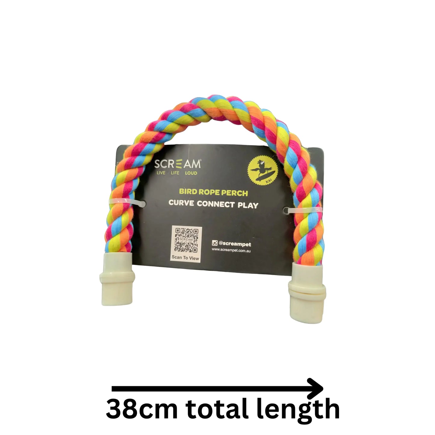 measurements of the small rope perch bird toy