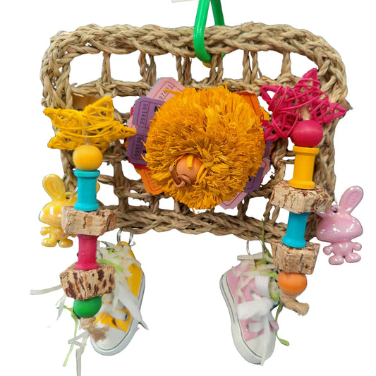 mat bird toy with two shoes