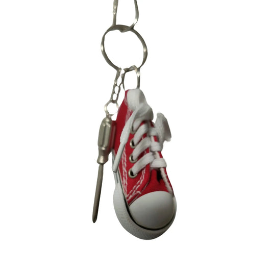 mini shoe and titanium screw driver bird toy