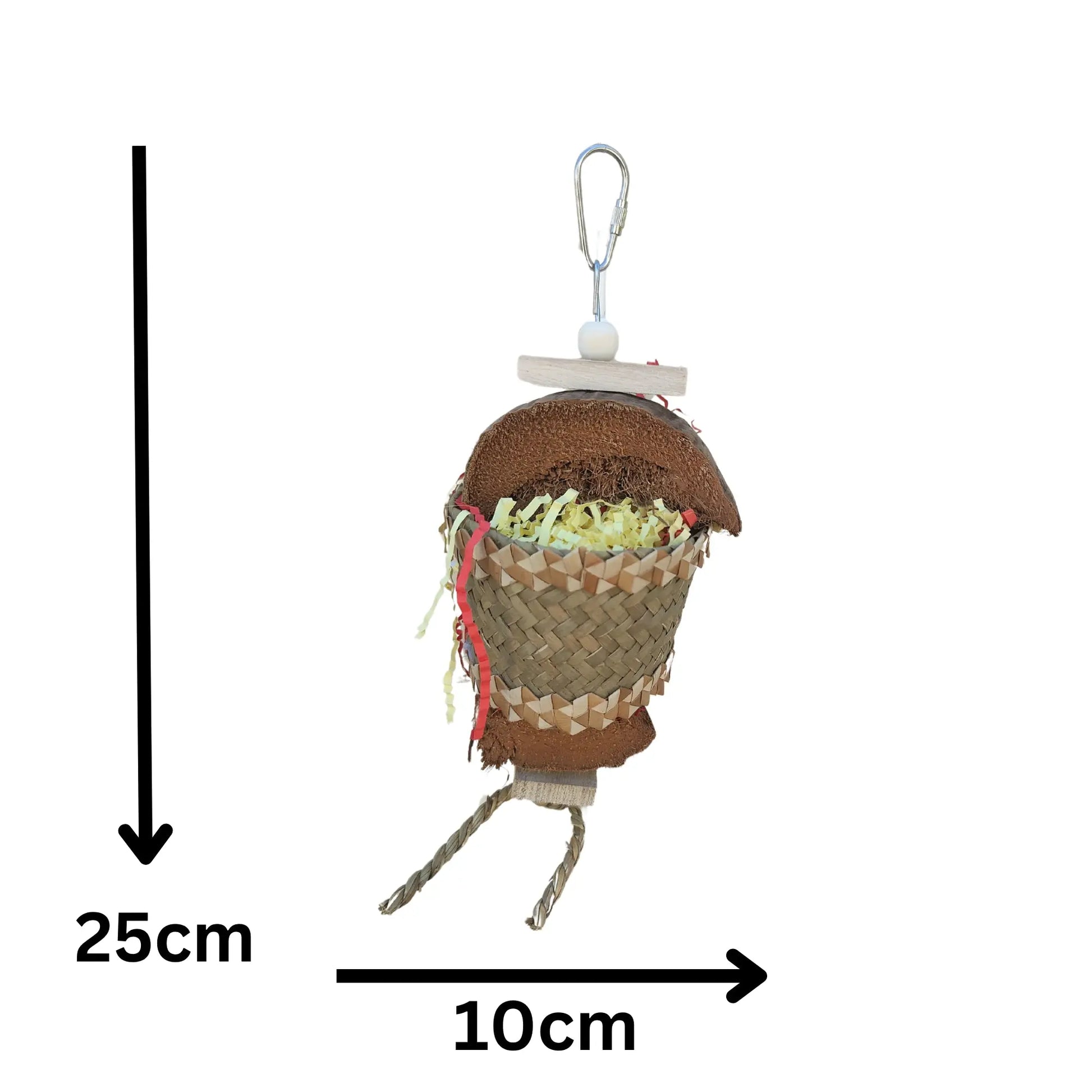 Single Coconut Top Bird Toy Lou Lou Bells Bird Toys