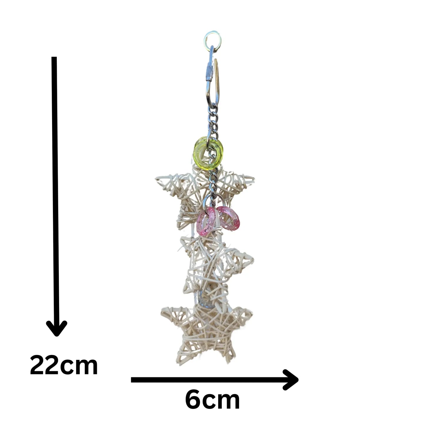 Small Plain Cane Stars Bird Toy Lou Lou Bells Bird Toys