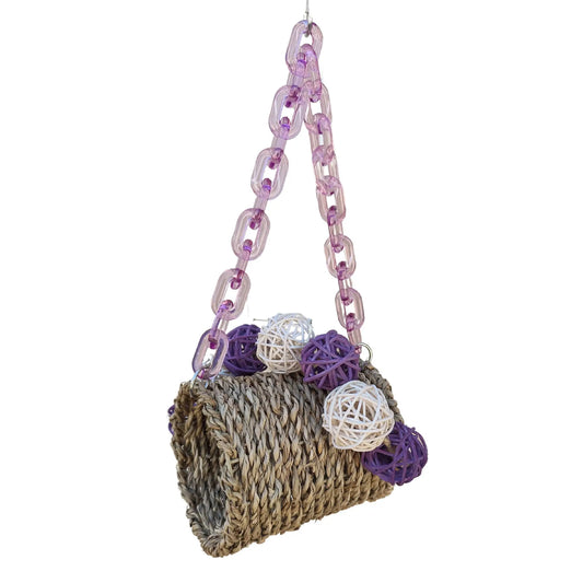 small tunnel with cane balls and plastic chain bird toy