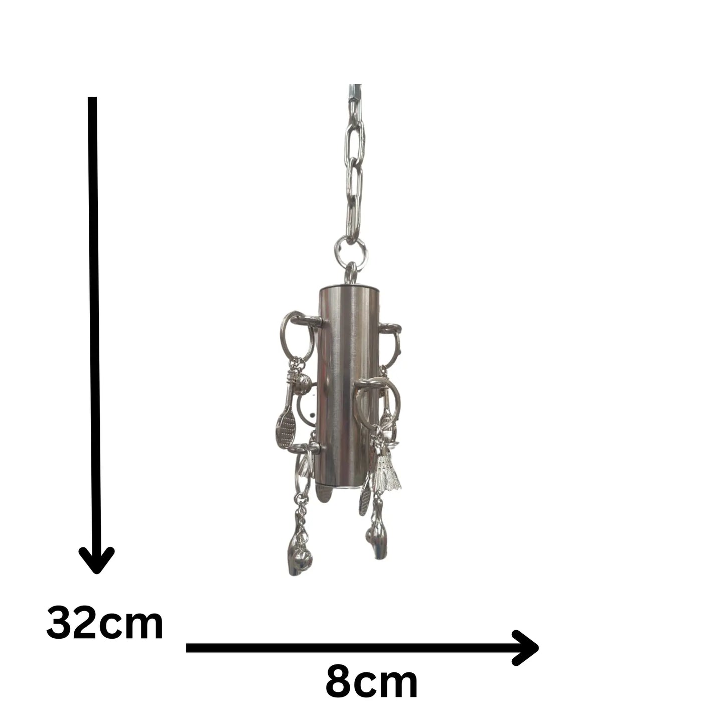 Stainless Steel with Charms Bird Toy Lou Lou Bells Bird Toys