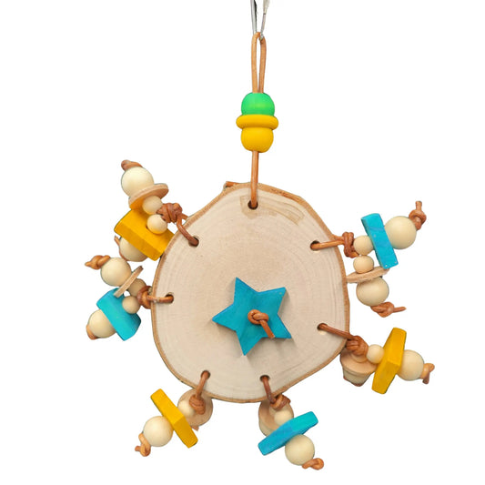 star slice with blocks bird toy
