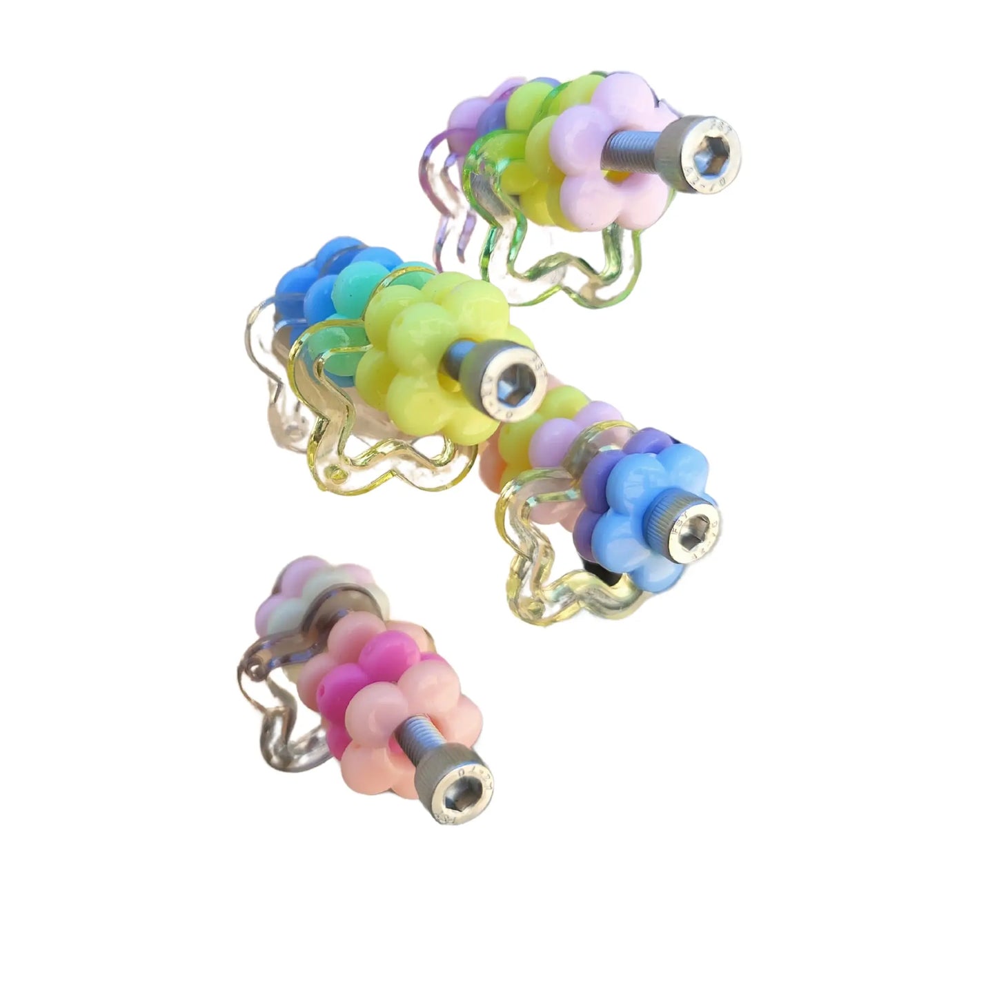 close up of the flower beads