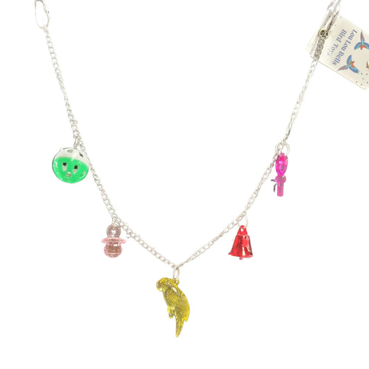 chain with surprise bird charms on it