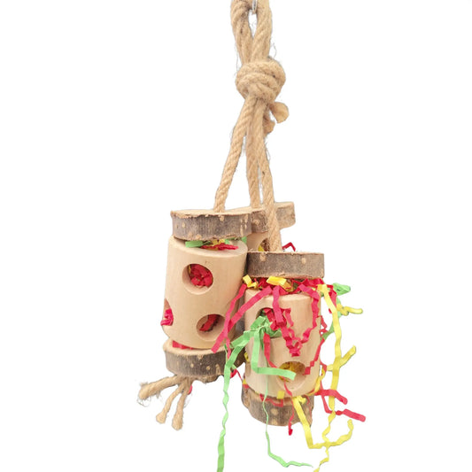 three small barrels bird toy