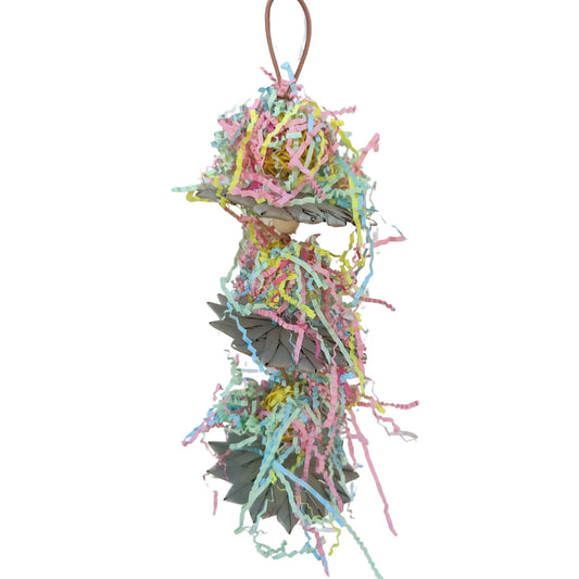 shredable tripple flower bird toy