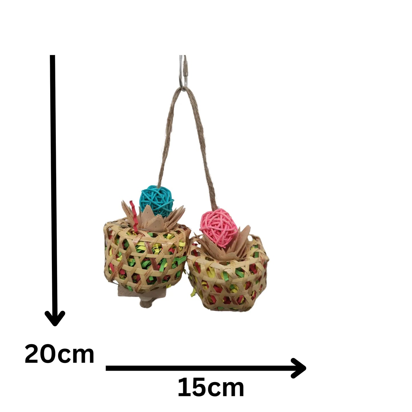 Two Hanging Pots Bird Toy Lou Lou Bells Bird Toys