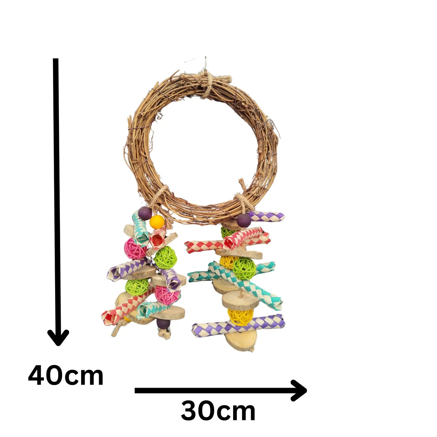 Vine Ring and Coloured Shredables Bird Toy Lou Lou Bells Bird Toys