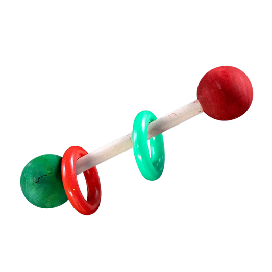 Wood Dumbbell Foot Bird Toy Lou Lou Bells Bird Toys