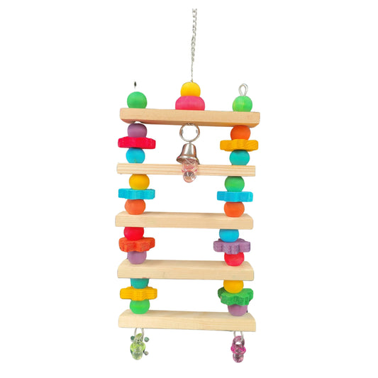 colourful wood ball bird toy ladder