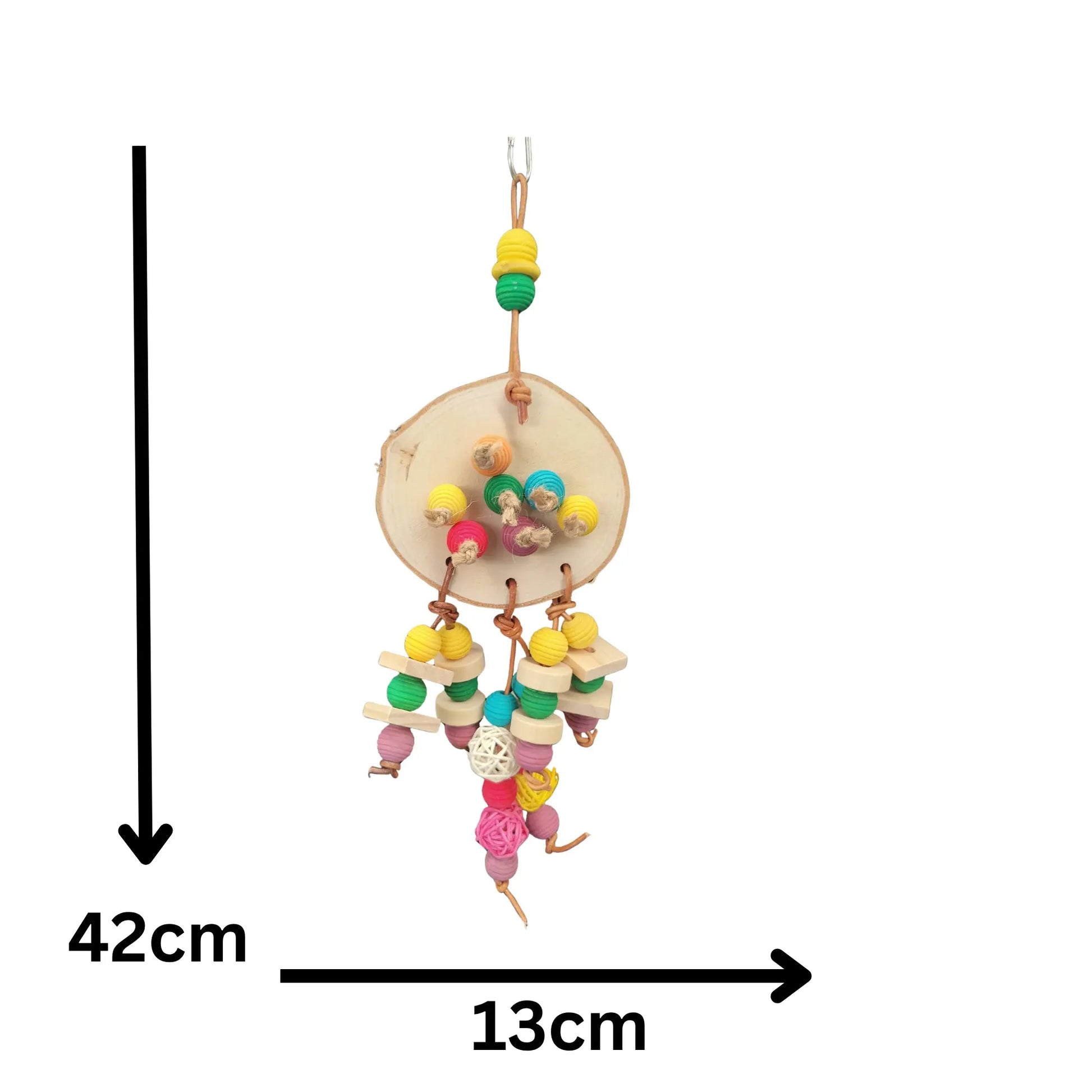 measurements of wood balls bird toy