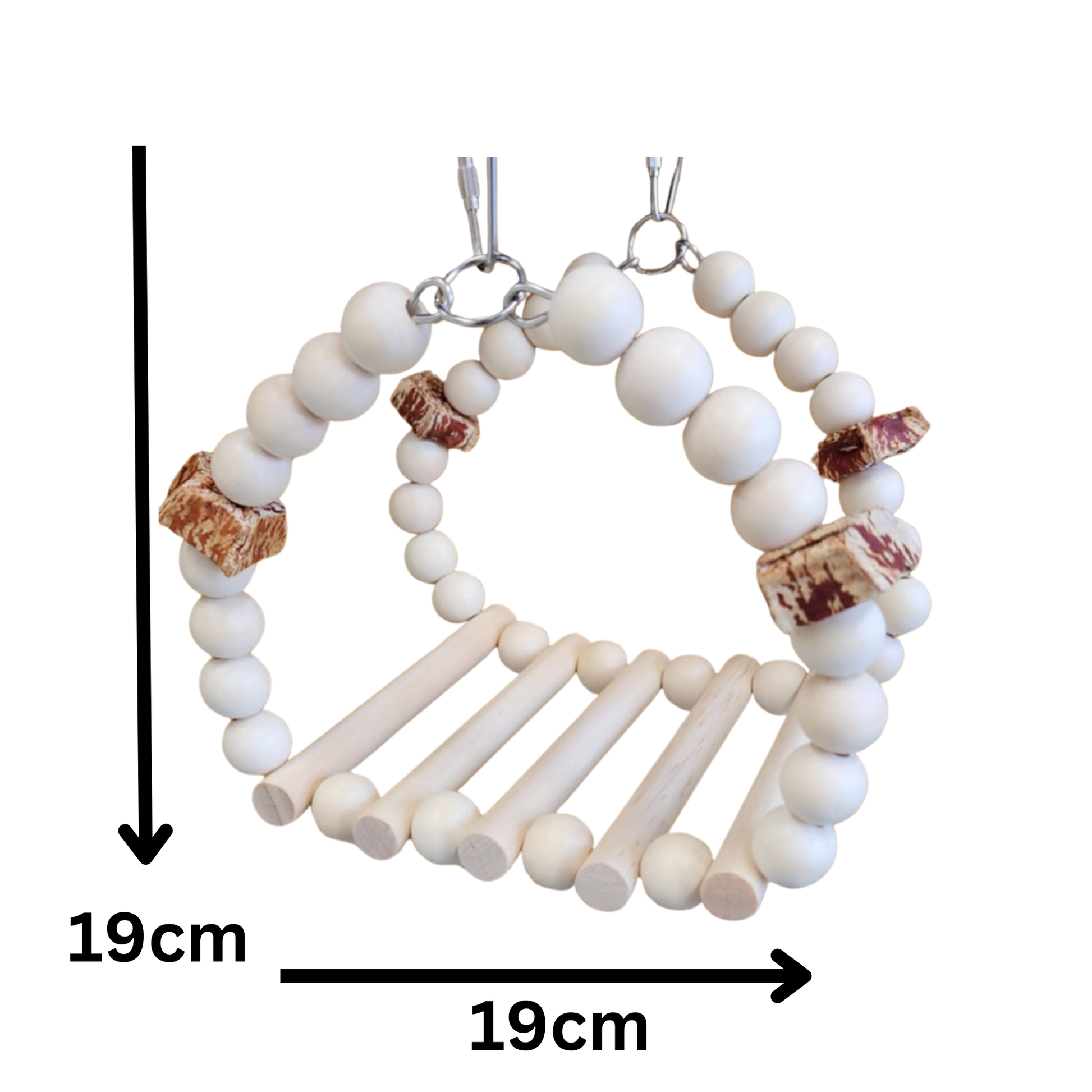 measuremnets of the wood bridge swing bird toy