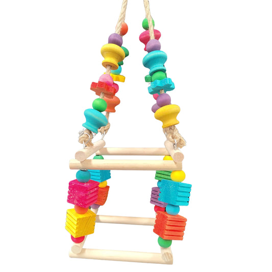 colourful wood swing bird toy