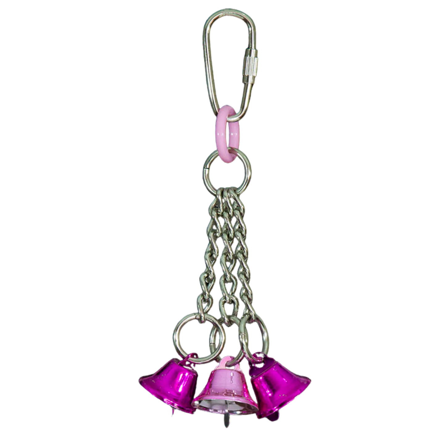 3 bells on chains bird toy