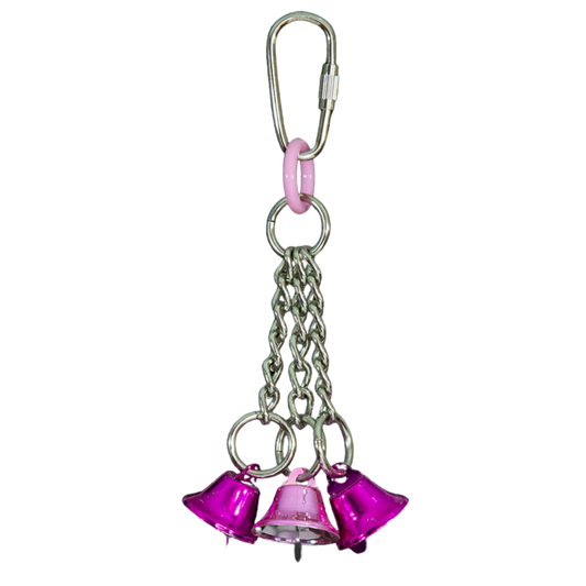 3 bells on chains bird toy