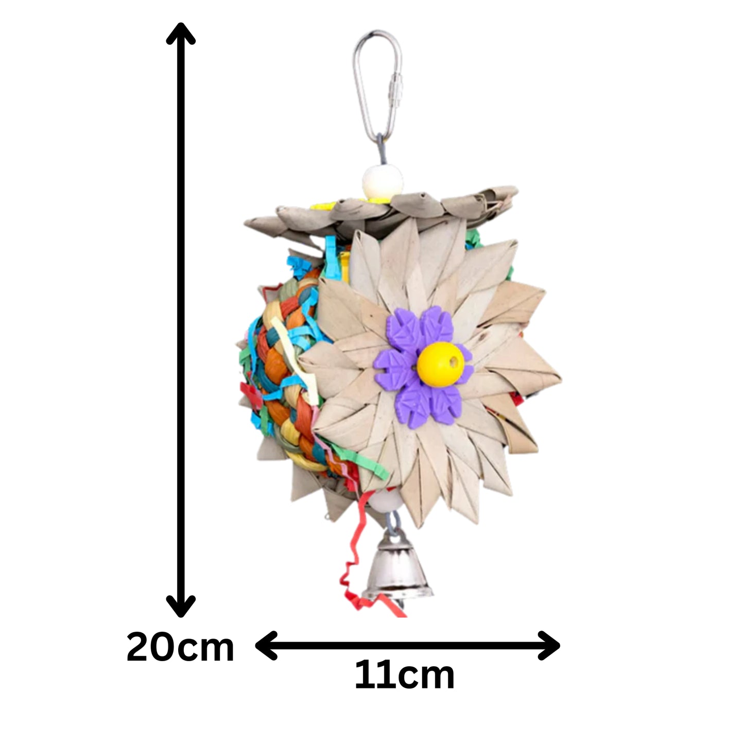 3 Palm Leaf Flowers Bird Toy