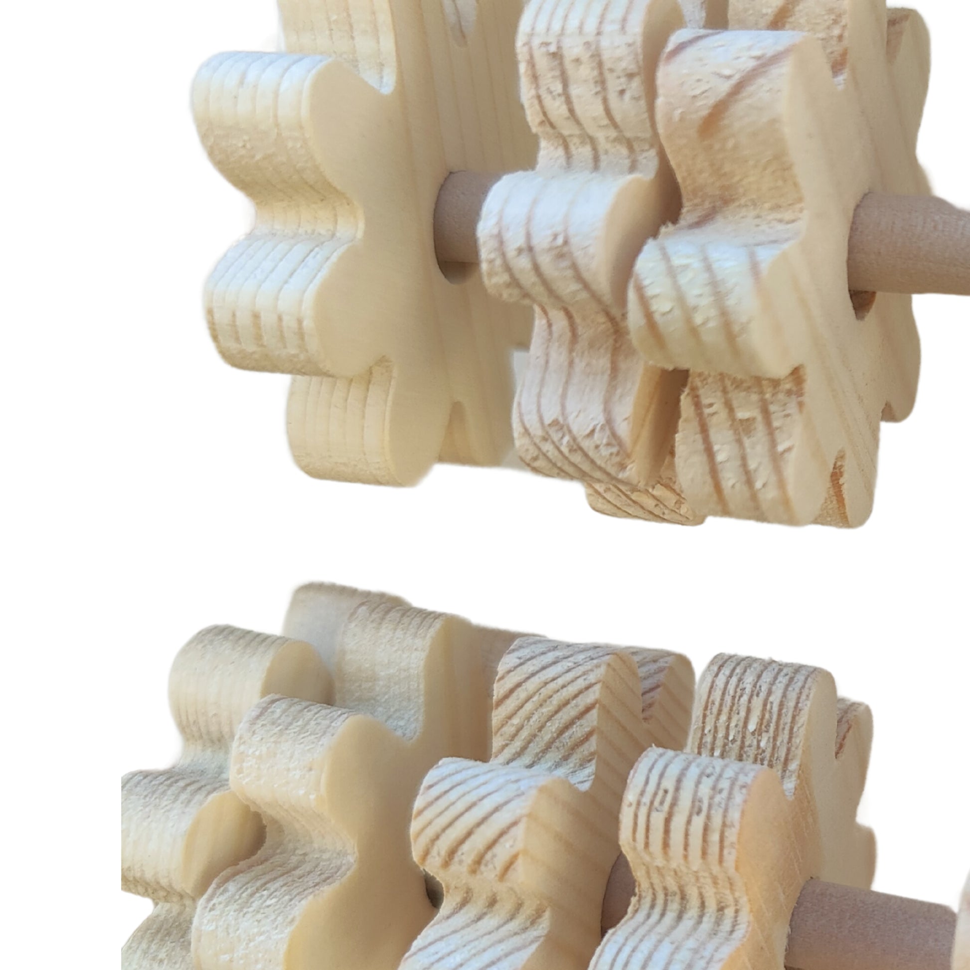 close up natural abacus bird toy