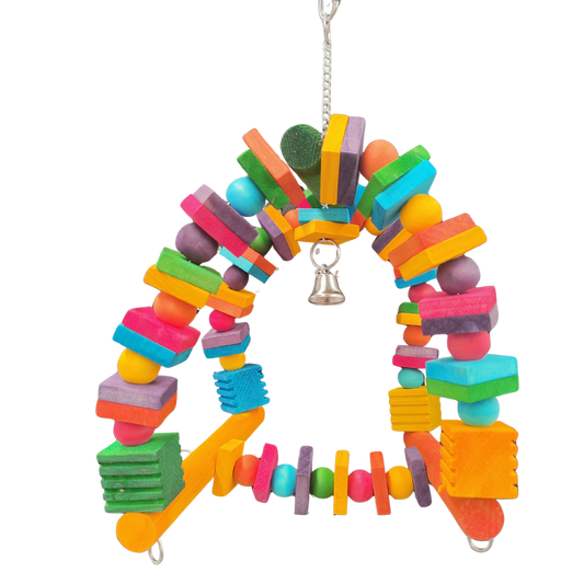 side view arch swing bird toy
