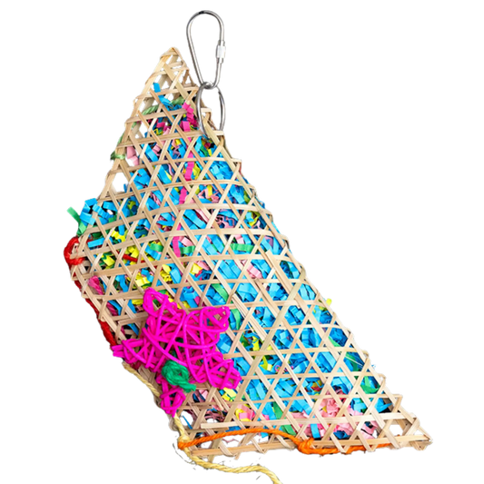 Bamboo Woven Filled Purse Bird Toy