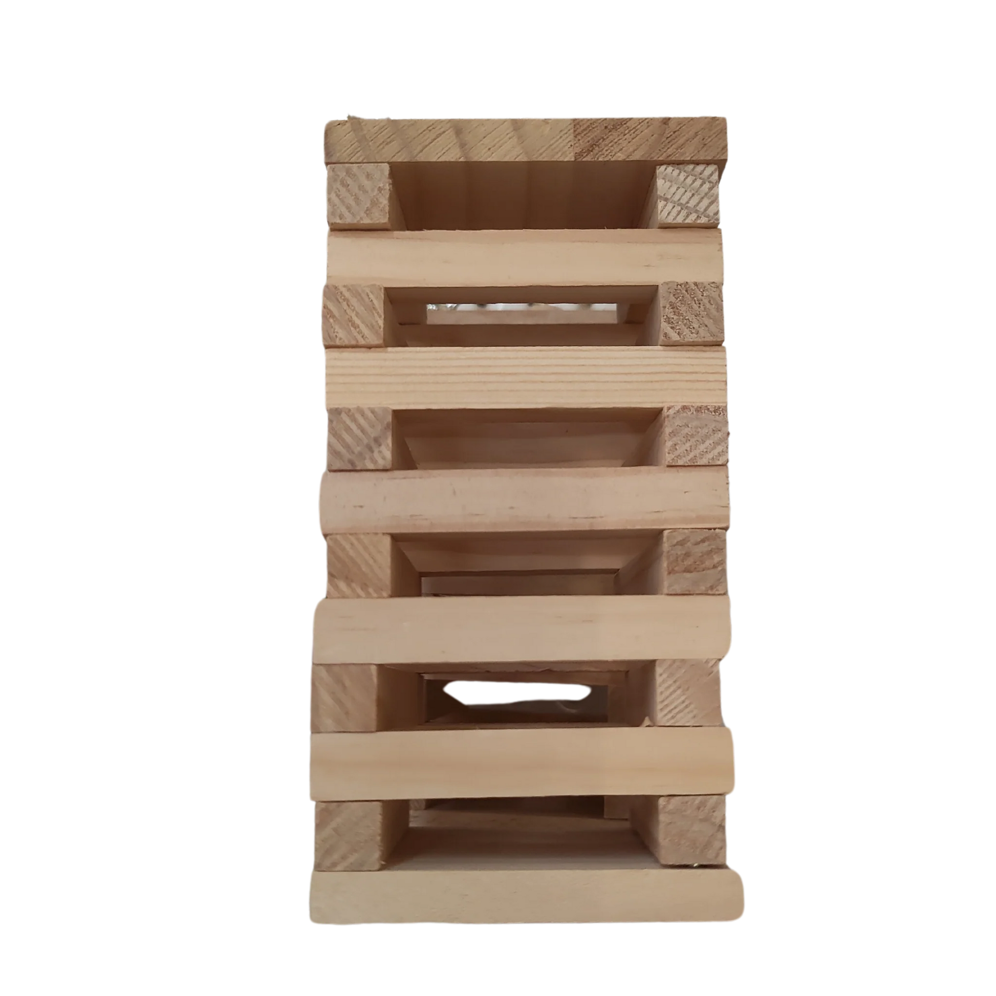 Wooden Block Tower Bird Toy is perfect for interactive fun. Easily hung with a quick link, it can be filled with shredded paper or hidden treats to keep your bird entertained.

Size: 10 x 10 x 19 cm