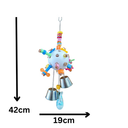 Ball with Large Bells and Shoe Bird Toy Lou Lou Bells Bird Toys