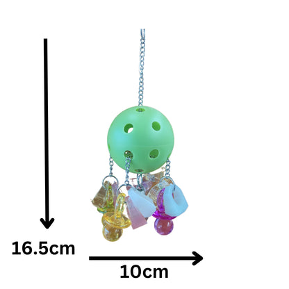 Ball with Rings and Dummies Bird Toy Lou Lou Bells Bird Toys