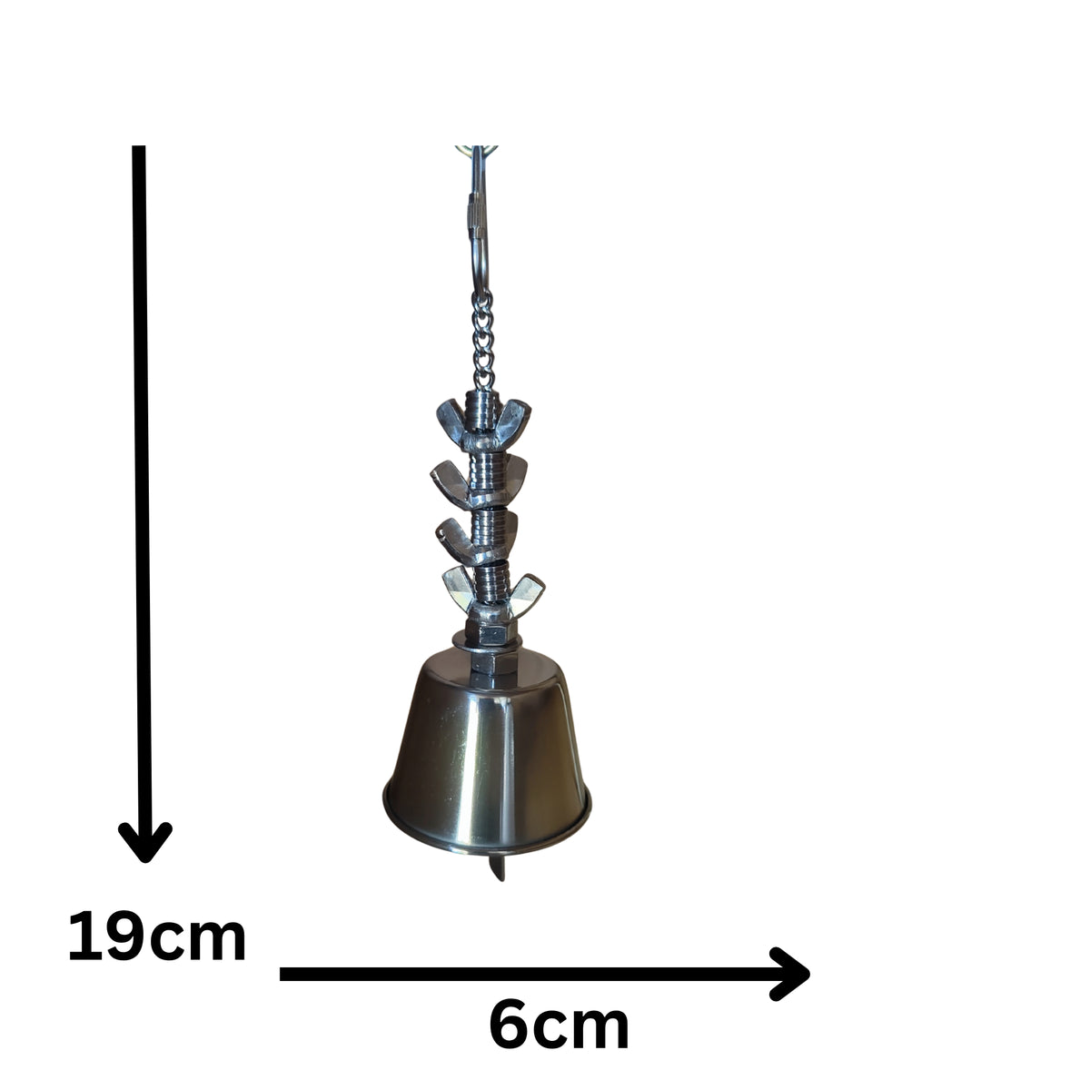 Stainless Steel Bell with Wingnuts Bird Toy Lou Lou Bells Bird Toys
